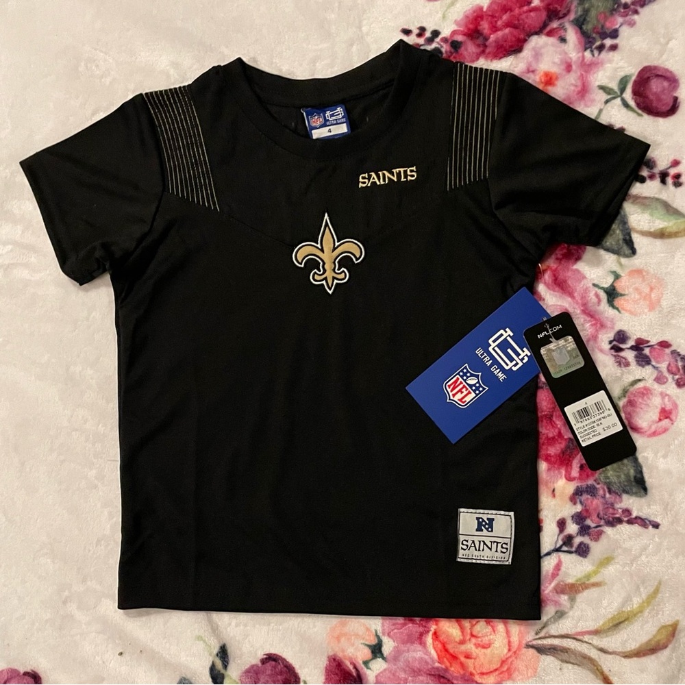 BRAND NEW Official NFL Kids Black and Gold Saints Jersey 4T